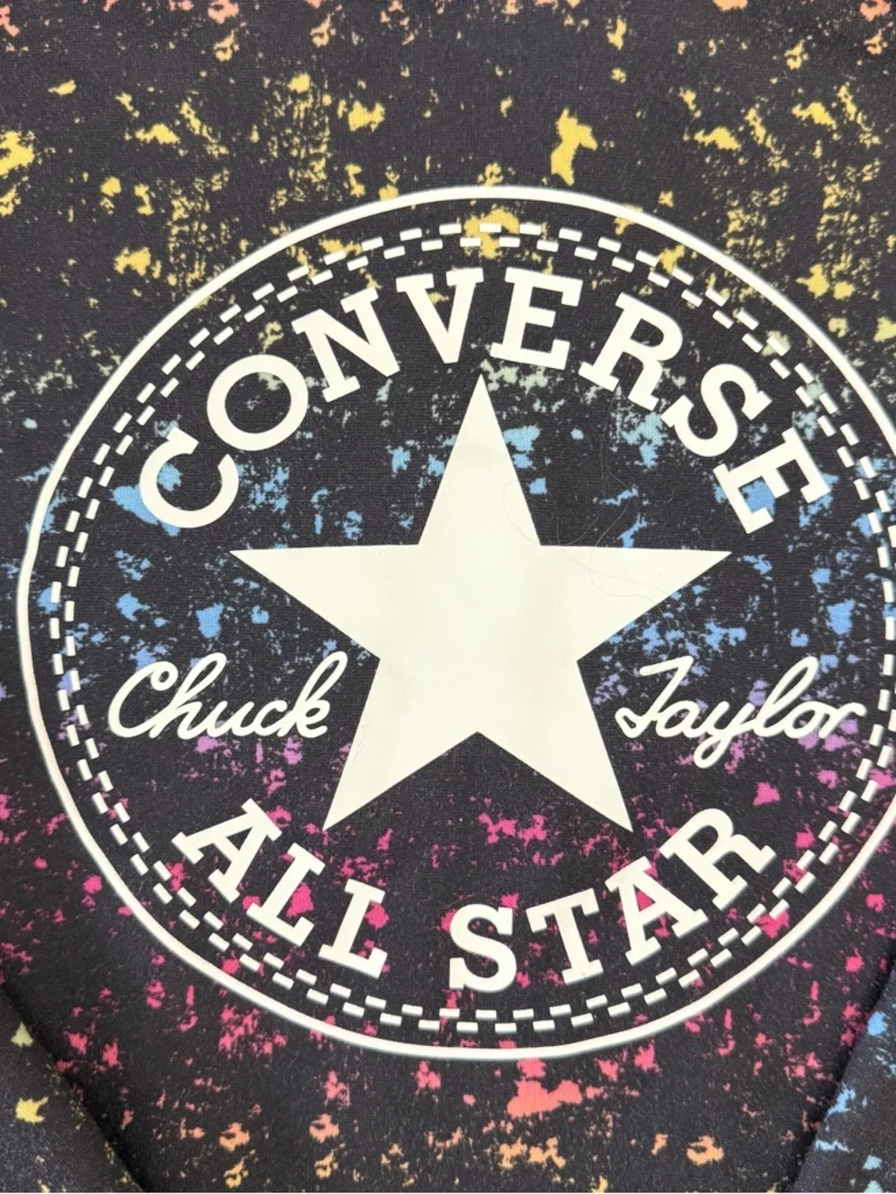 Converse Chuck Taylor Hoodie Kids Size M 10-12 Years Black Splatter Print